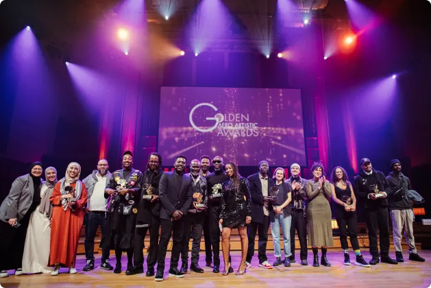 g3a-golden-awards-lineup Photo des Golden Afro Artistic Awards, line-up sur la scène